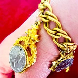 Vintage Chunky Gold Coin Bracelet